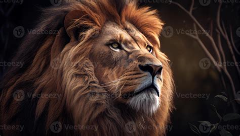 majestic and imposing lion with golden mane ,generative AI 25043982 Stock Photo at Vecteezy