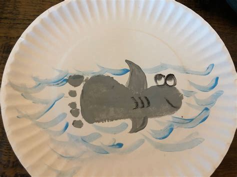 Baby Shark Footprint Art Babysitting Crafts Footprint Art Craft