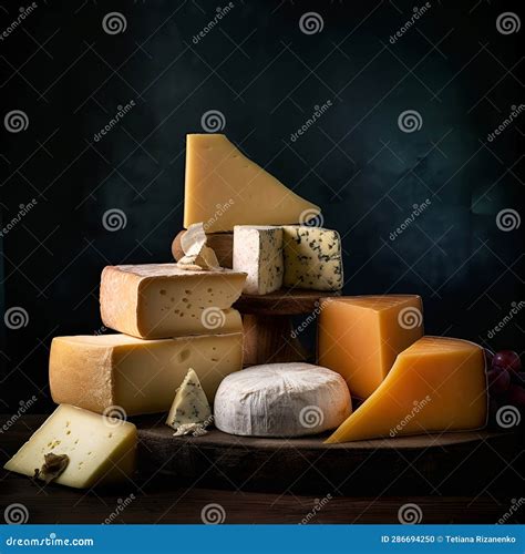 Assortment Of Cheeses Various Types Of Cheese Stock Illustration Illustration Of Assortment