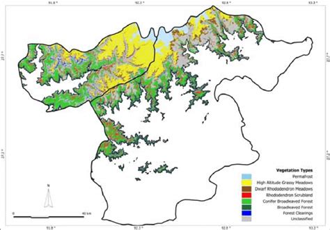 A Map Showing Vegetation Types Found At Elevations Above 2750 M In Download Scientific Diagram