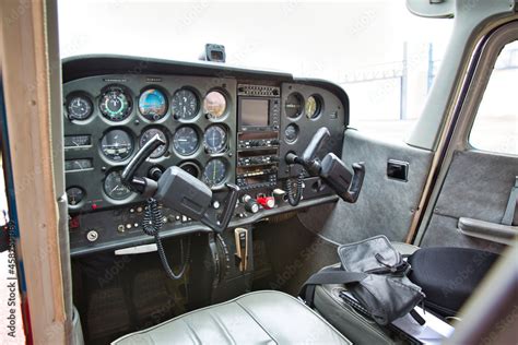 cockpit detail. Cockpit of a small aircraft Stock Photo | Adobe Stock