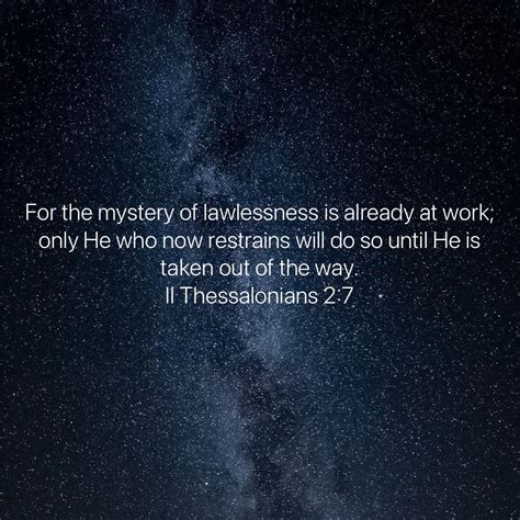 Ii Thessalonians For The Mystery Of Lawlessness Is Already At Work