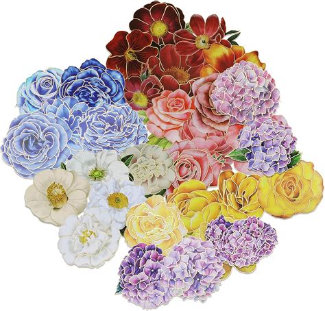 Amazon Ouligay 80Pcs Large Size Flower Stickers 3D Flower Stickers