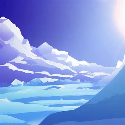 North Pole Landscape Sunny Day With Clear Sky Anime