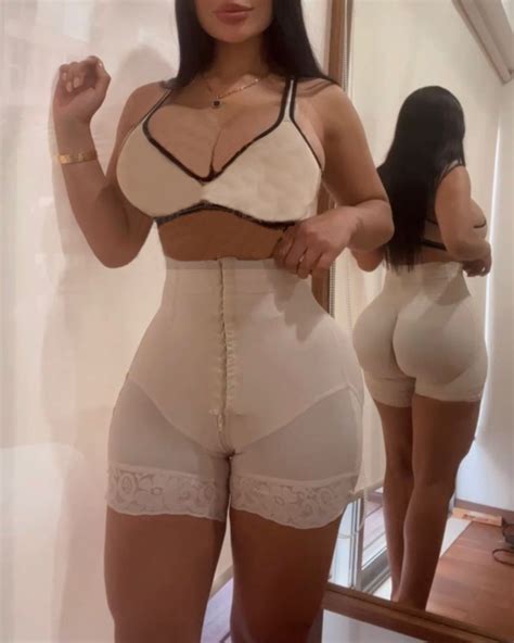 Curve High Waist Butt Lifting Lace Shapewear Shorts With Hooks Chiccurve