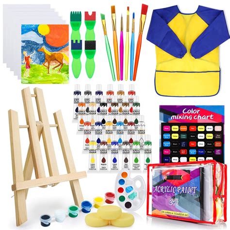 Kit De Peinture De Luxe Pour Enfants Non Toxique Avec Chevalet De