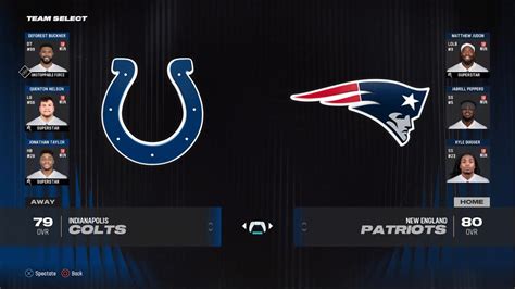 Indianapolis Colts Vs New England Patriots Season Simulation Week