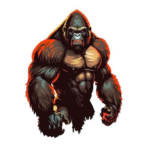 Premium Vector Angry Gorilla Illustration Gorilla Illustration