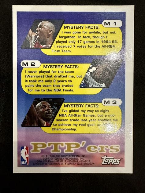 1995 96 Topps Mystery Finest REFRACTOR M1 Michael Jordan RARE INSERT