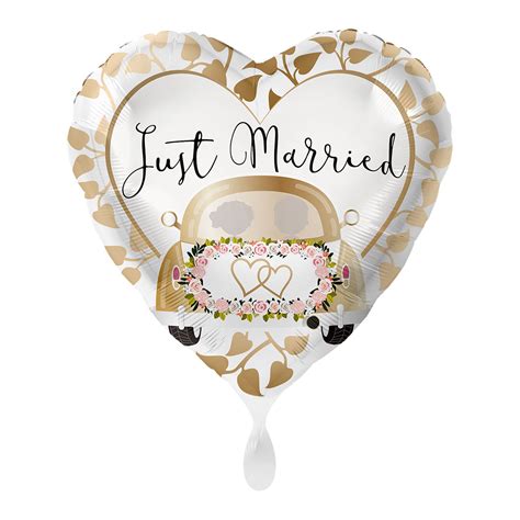 Just Married Herz Folienballon Auto Cm Party De