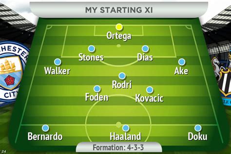 Man City predicted line-up vs Newcastle as Mateo Kovacic and Phil Foden ...