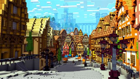 ArtStation - Townsquare, Alex B | Minecraft houses, Minecraft architecture, Minecraft plans