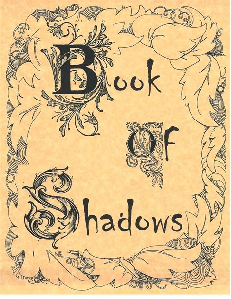 Book Of Shadows Spell Pages Cover Page Wicca Witchcraft Bos