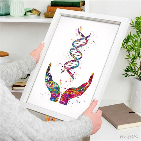 Dna Health Watercolor Print Dna Art Medical Wall Art Clinic Etsy