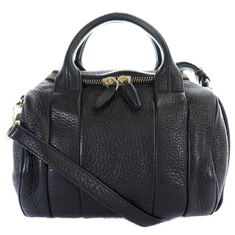 楽天市場中古アレキサンダーワン ALEXANDER WANG ハンドバッグ ショルダーバッグ 2way フェイクレザー スタッズ 黒