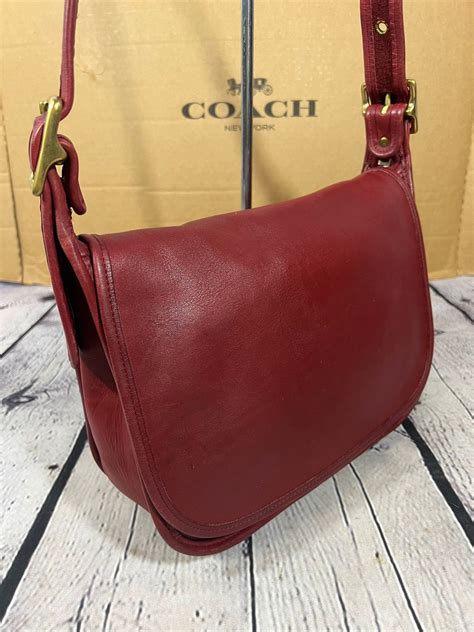 Vintage Coach Patricias Legacy Shoulder Bag In Rare Red Etsy