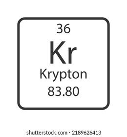 Krypton Symbol Chemical Element Periodic Table Stock Vector Royalty