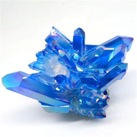 100g Natural Mineral Quartz Cluster Blue Aura Crystal Titanium VUG