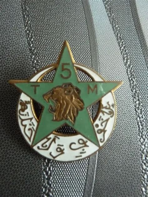 ORIGINAL MILITAIRE INSIGNE 5 Regiment De Tirailleurs Marocains Drago