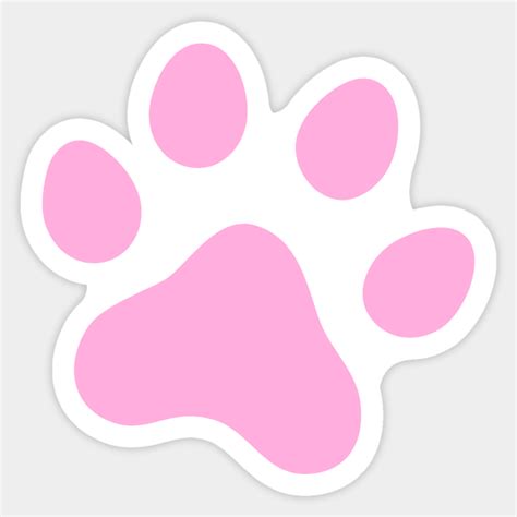 Pink paw print - Paw Print - Sticker | TeePublic