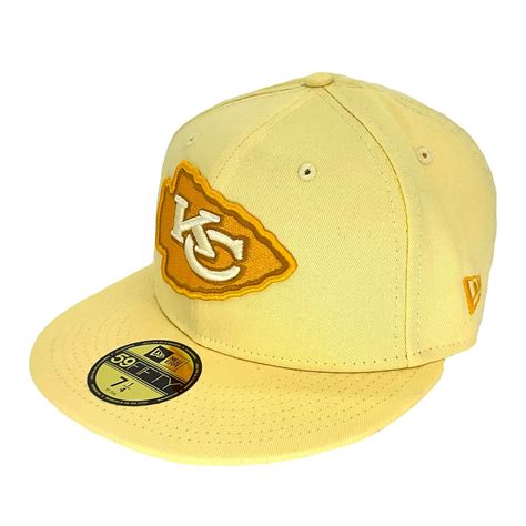 Kansas City Chiefs Custom New Era Cap Light Yellow 50years Justfitteds