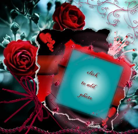 Marialedesma1958 S Picture Frames 2011 November Red Roses Teal Back