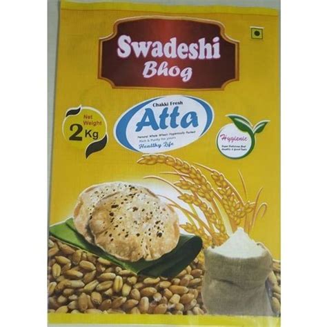 Polyester Rotogravure Atta Packaging Printed Plastic Pouch At Rs 200 Kg