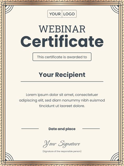 5 FREE Webinar Certificate Templates Virtualbadge Io