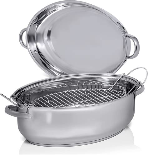 Amazon Stainless Steel High Dome Turkey Roaster Pan With Lid