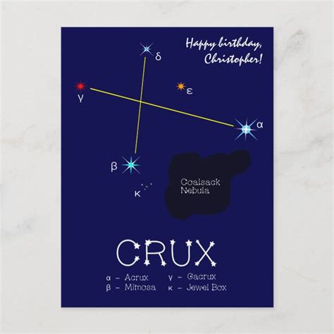 Southern Hemisphere Constellation Crux Postcard | Zazzle