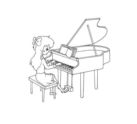 Coloriage Jouer du Piano télécharger et imprimer gratuit sur