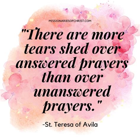 Saint Teresa Quote On Answered Prayers Missionaries Of Christ