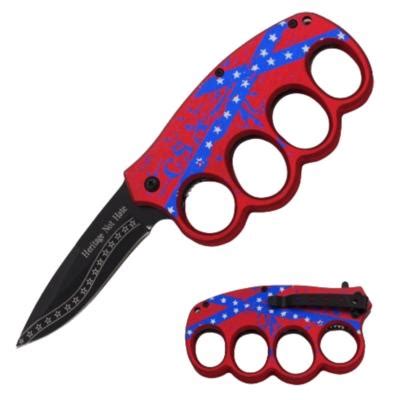 Cpa Couteau Poing Am Ricain Snake Eye Tactical Red Csa Vente De