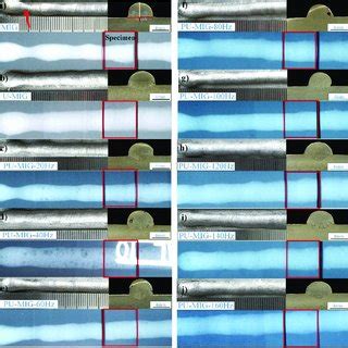 Surface Morphologies And Cross Sections Of Weld Seams At Different