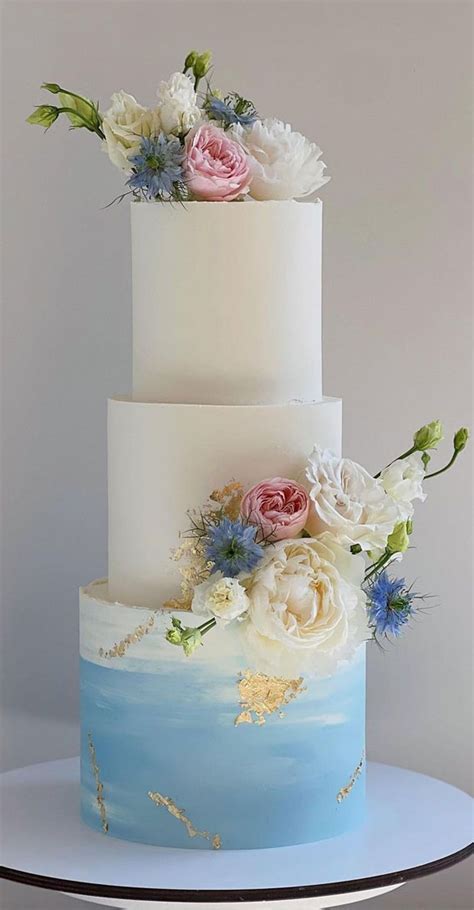 50 Romantic Wedding Cakes Loves Sweet Symphony 3 Tier Blue Ombre Wedding Cake