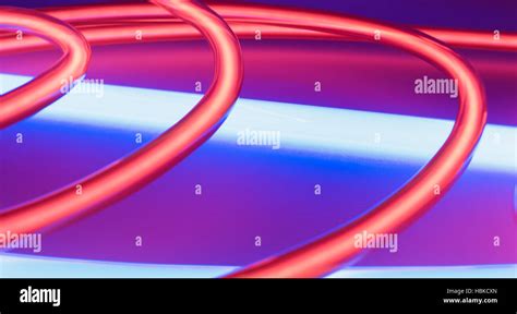 Indoor Neon Lights Decoration Stock Photo Alamy