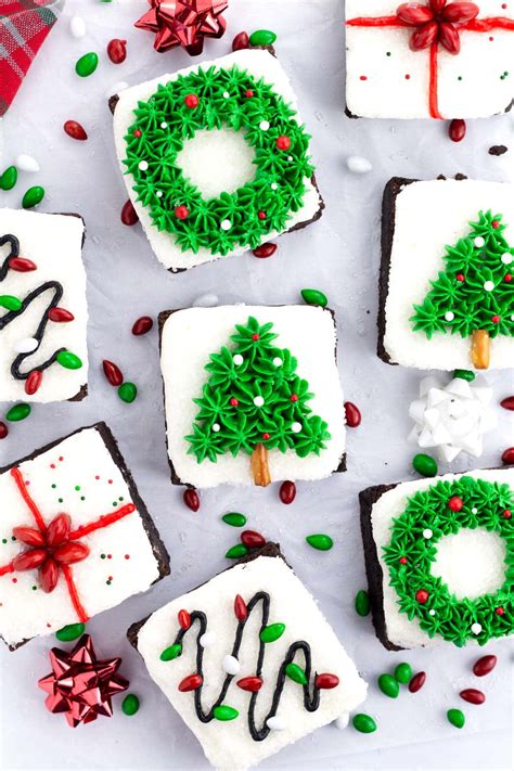 Festive Christmas Brownies (with 4 Holiday Decorating Ideas) - Borrowed ...