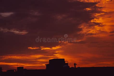 Beautiful Colored Sunset Looking Awesome Weather at Vizag City Stock ...