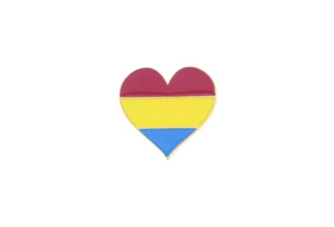 Pansexual Pride Heart Metal Pin Badge