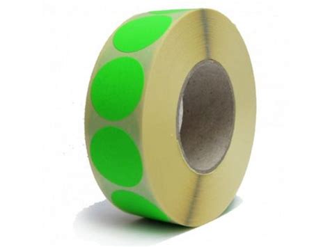 Rillprint Etiketten Op Rol Mm Fluor Groen Met Dispenser Stuks