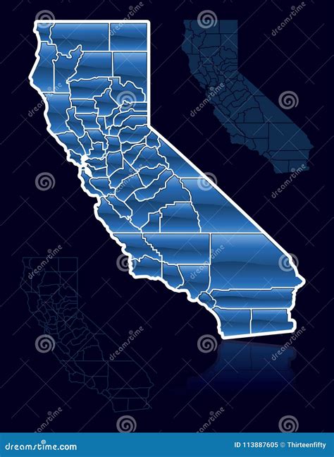 California State And County Map Vector Illustration Stock Vector