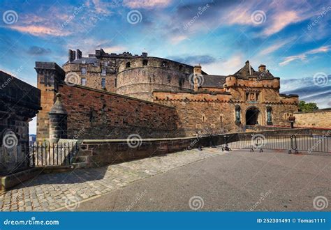 Edinburgh Castle - Front View with Gatehouse at Sunset, Castlehill ...