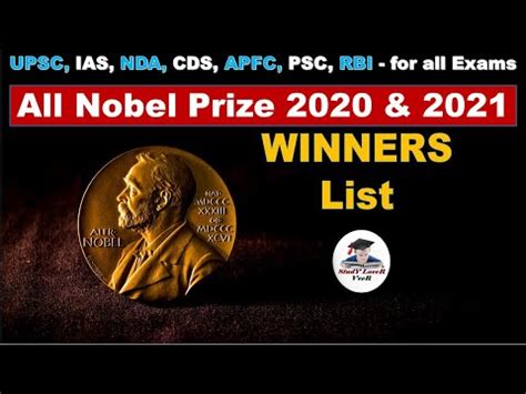 Upsc Prelims All Nobel Prize Nobel Prize Winners