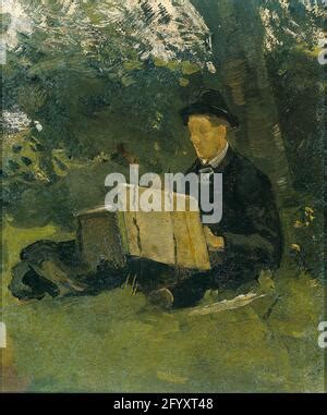 Jan Verkade Painting Under A Tree At Hattem Stock