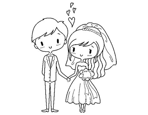 Dibujo De Novios Muy Enamorados Para Colorear Dibujos Net