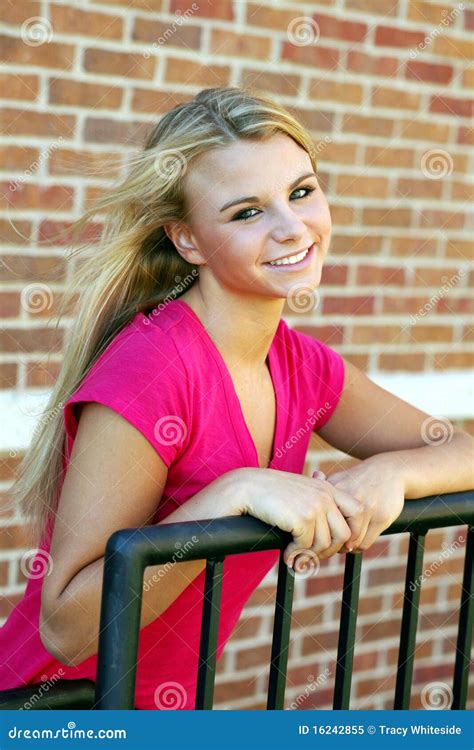 Pretty Blonde Teen Girl Stock Image Image Of White Teenager