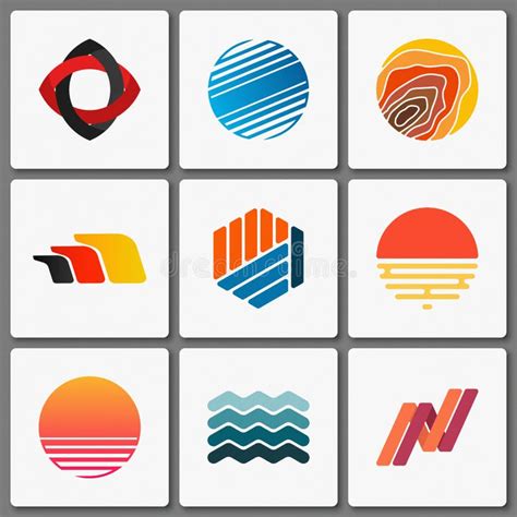 Logo Design Set Geometric Logos Creative Abstract Simple Elements