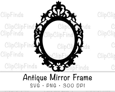 Antique Mirror Frame Antique Frames Oval Frame Vector Cut Files