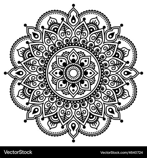 Mehndi Indian Henna Tattoo Pattern Or Background Vector Image