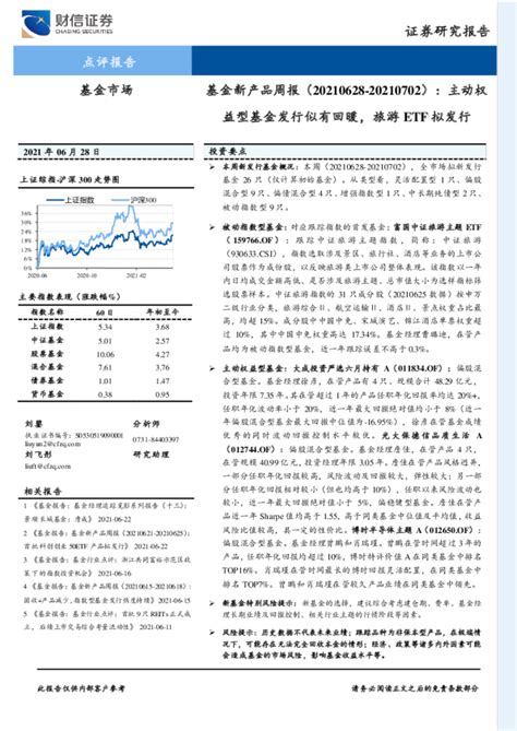 基金新产品周报：主动权益型基金发行似有回暖，旅游etf拟发行